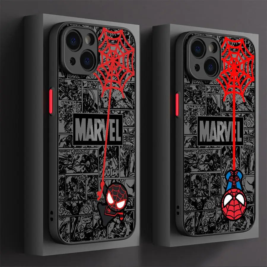 Marvel Cartoon Spiderman Funda Back Phone Cover Case For iPhone