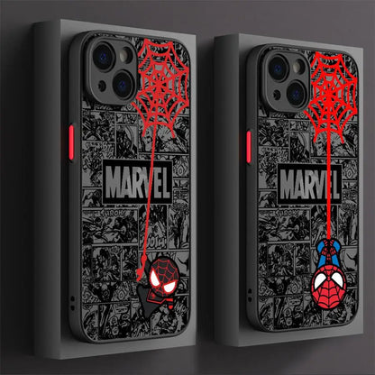 Marvel Cartoon Spiderman Funda Back Phone Cover Case For iPhone