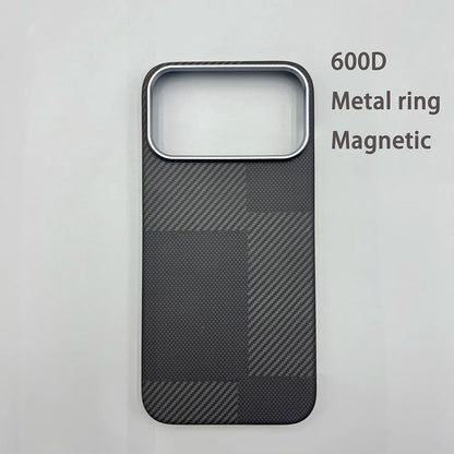 Carbon Fiber Kevlar Aramid Fiber Hard Shell Lightweight Business Black Protective Cover For iPhone