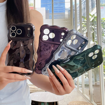 Stylish Solid Color Wave Bubble Phone Case For iPhone