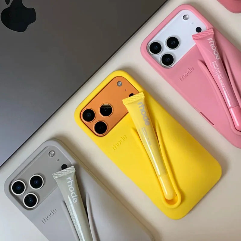 Rhode Lip Gloss Holder Silicone Phone Case For iPhone