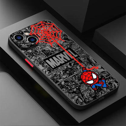 Marvel Cartoon Spiderman Funda Back Phone Cover Case For iPhone