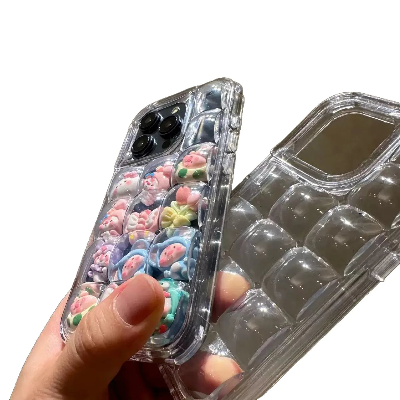 New For iPhone Ice Cube Phone Case 3D Transparent All Inclusive Protective Cover