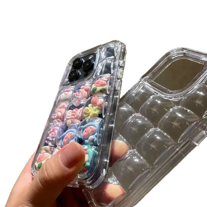 New For iPhone Ice Cube Phone Case 3D Transparent All Inclusive Protective Cover
