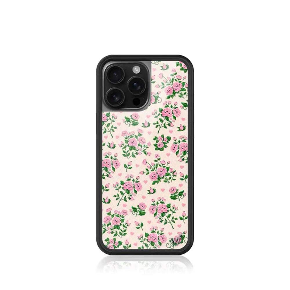 Tiger & Wildflower Cartoon iPhone Case with Rose Flowers