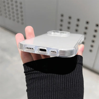 Cute Cat Ears Transparent Phone Case For iPhone Soft Clear Back Cover Shell
