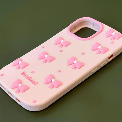 Pink Bowknot Stand Holder Phone Case