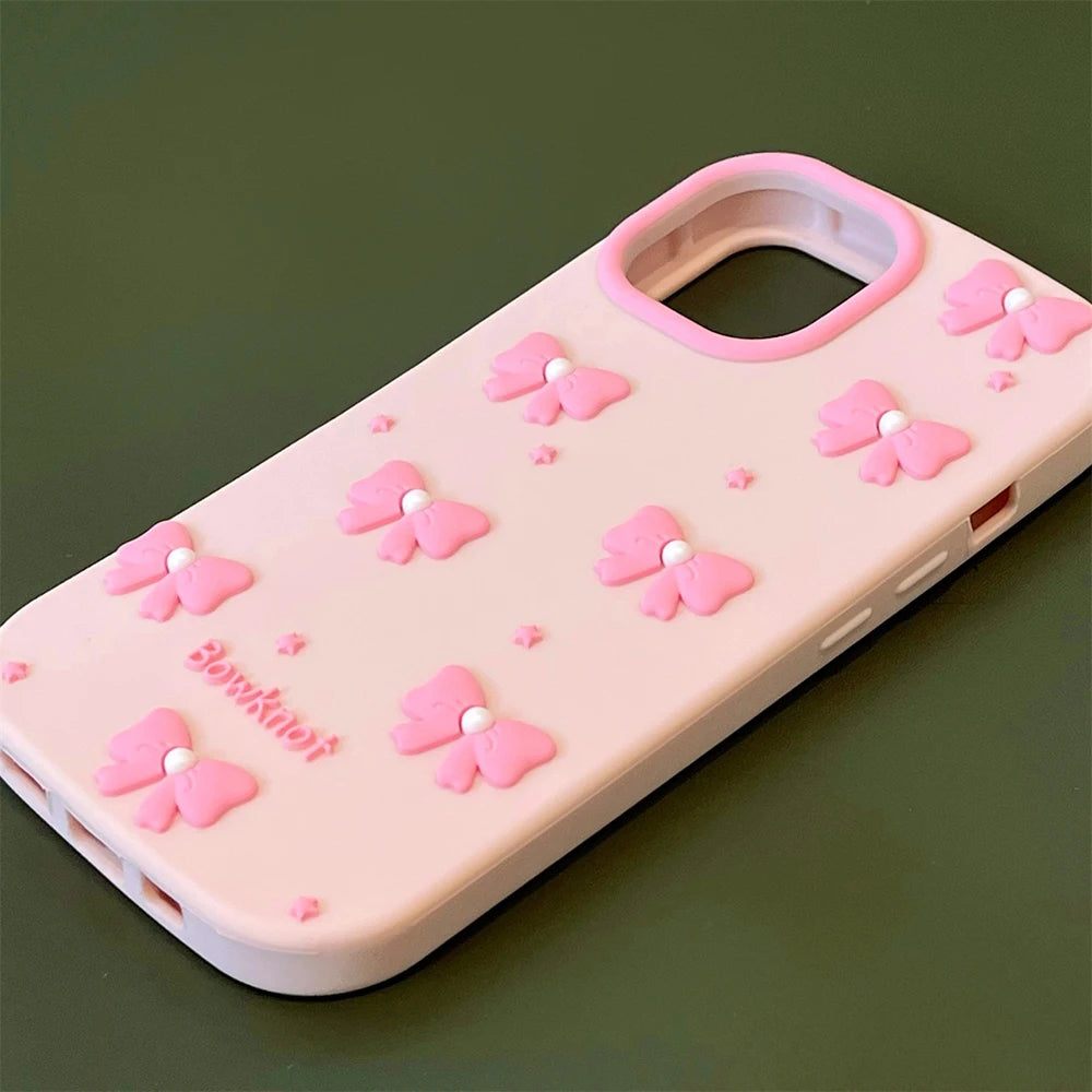 Pink Bowknot Stand Holder Phone Case