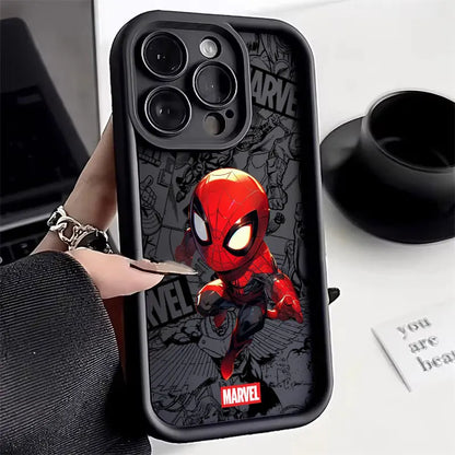 Cute Marvel Ironman Spiderman Silicon Case For Apple iPhone