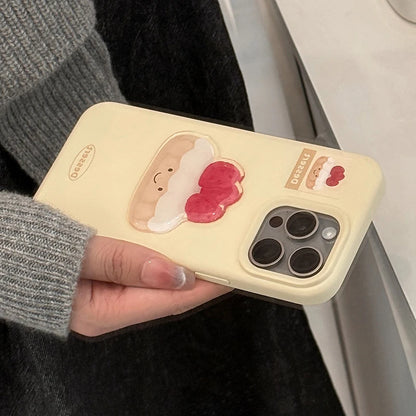 Cute Strawberry Cake Pattern Yellow Phone Case