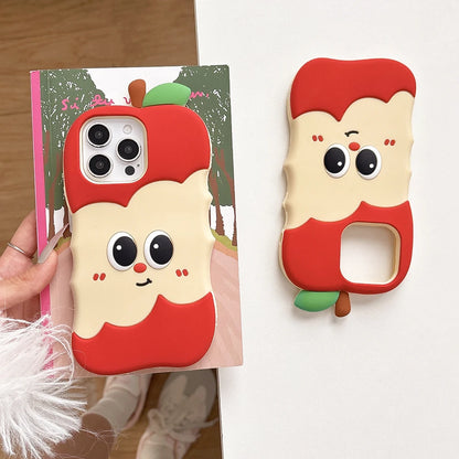 Funny 3D Cartoon Apple Designs Soft Silicone Phone Case For iphone