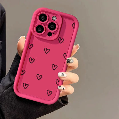 Simple Love Heart Soft Silicone Case For iPhone