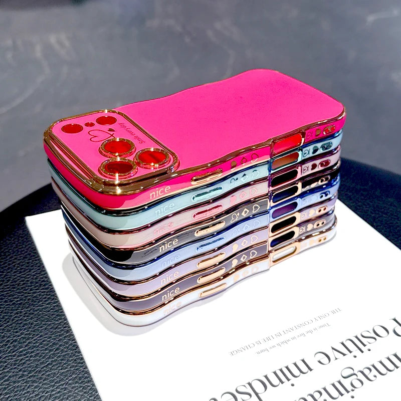 Plated Soft Wave Phone Case For iPhone