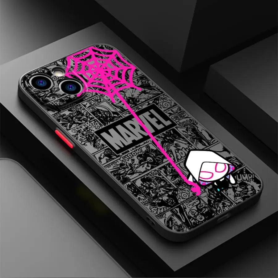 Marvel Cartoon Spiderman Funda Back Phone Cover Case For iPhone