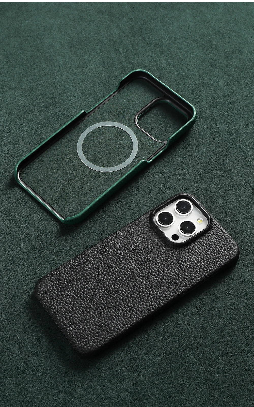 Luxury Cowhide Leather MagSafe iPhone Case