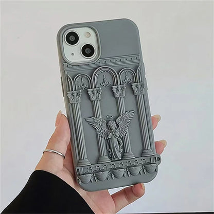 Retro Artwork 3D Angel Statue Phone Case