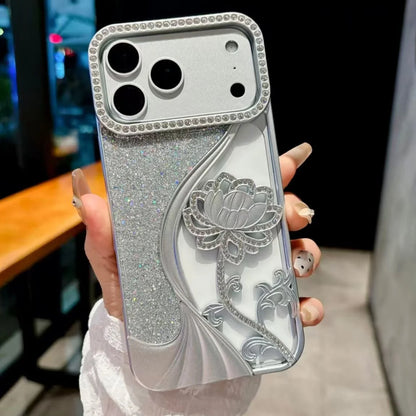 Glitter Flower Cover Funda For iPhone Shiny Soft Shockrof Case