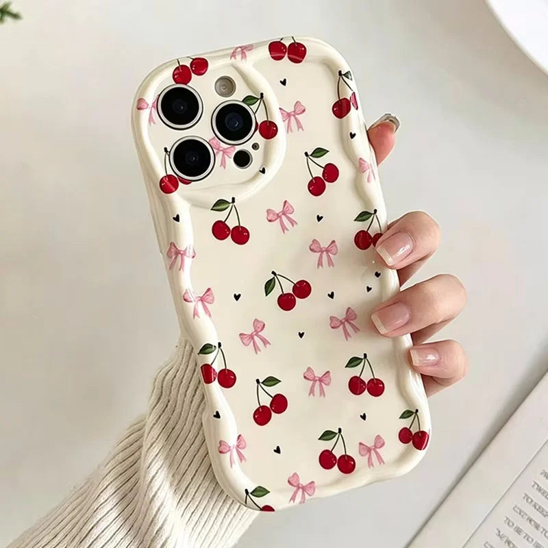 Fresh Small Blue Floral Pattern Phone Case For iPhone