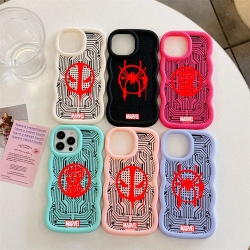 Marvel Deadpool Spider Man Miles Morales Candy Color Phone Case For iPhone