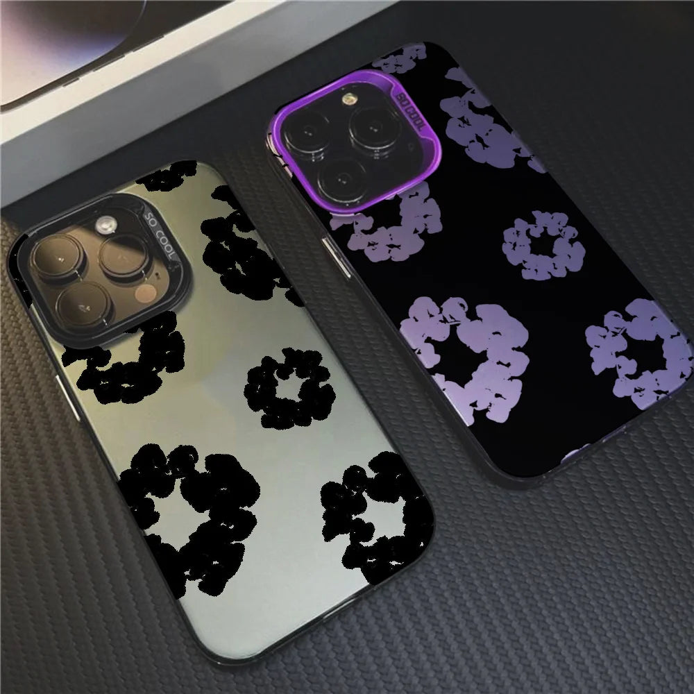 Luxury Denim Tears Phone Case For iPhone Candy Matte Shockproof Back Cover