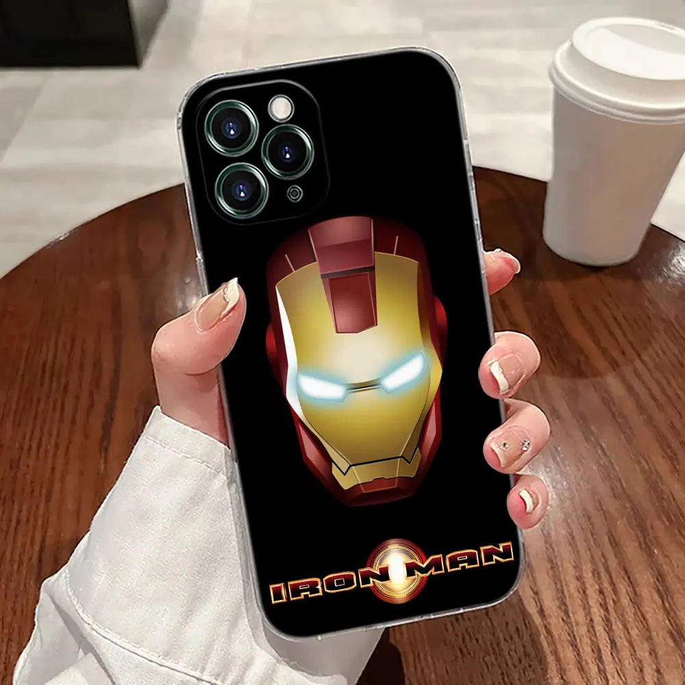 Marvel Cap USA Ironman Hulk Transparent Phone Case For iPhone