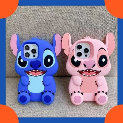 Disney Cute 3D Cartoon Big Ears Stitch Silicone Phone Case Suitable For iPhone