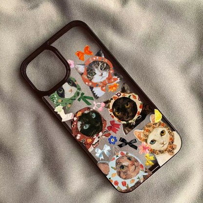 Colorful Cat Design Clear Phone Case