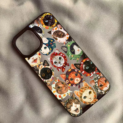 Colorful Cat Design Clear Phone Case