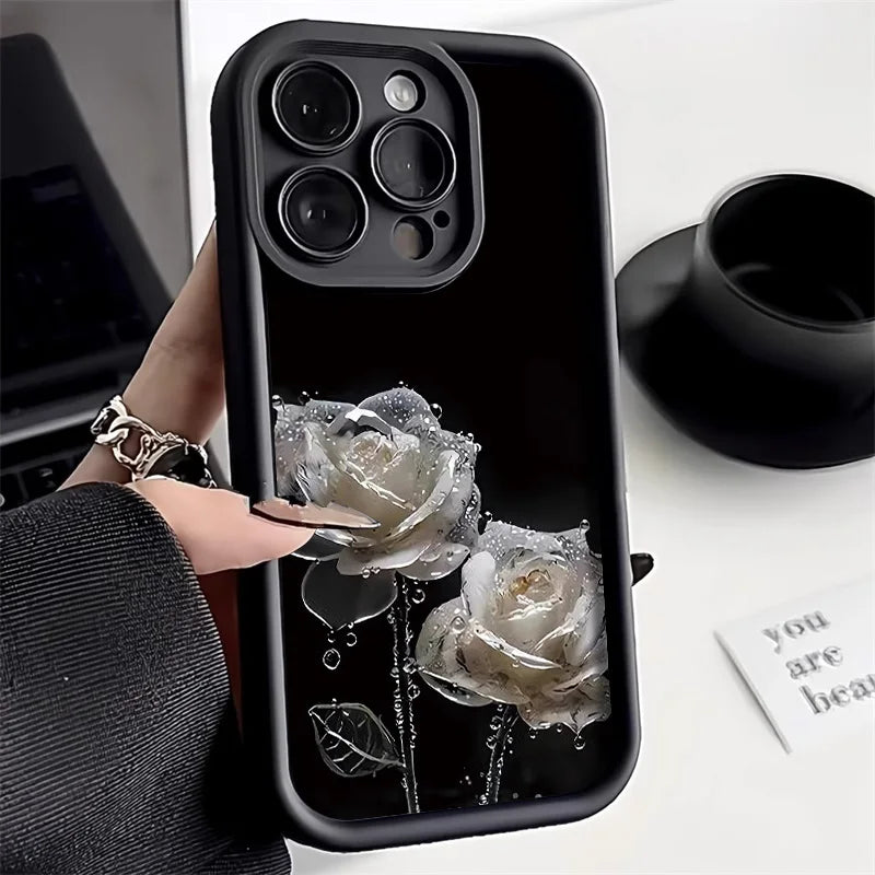 Crystal Rose Flower Phone Case For iPhone