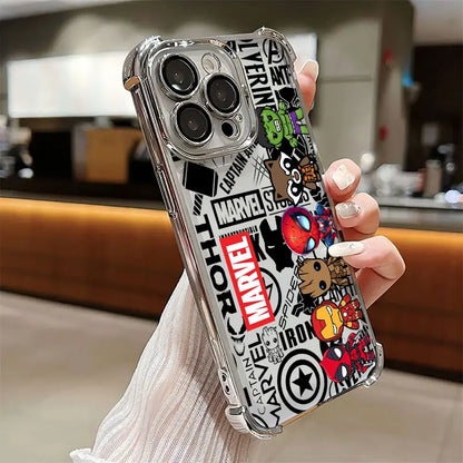 Cool Anime Marvel Hero Luxury Plating Phone Case For iPhone
