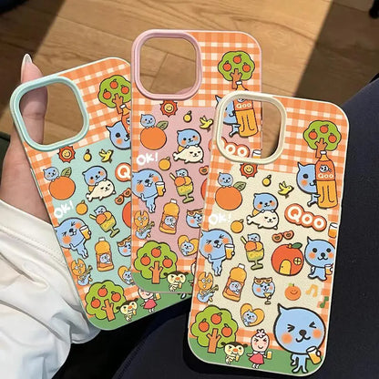 Kawaii Cartoon Imitation Leather Phone Case