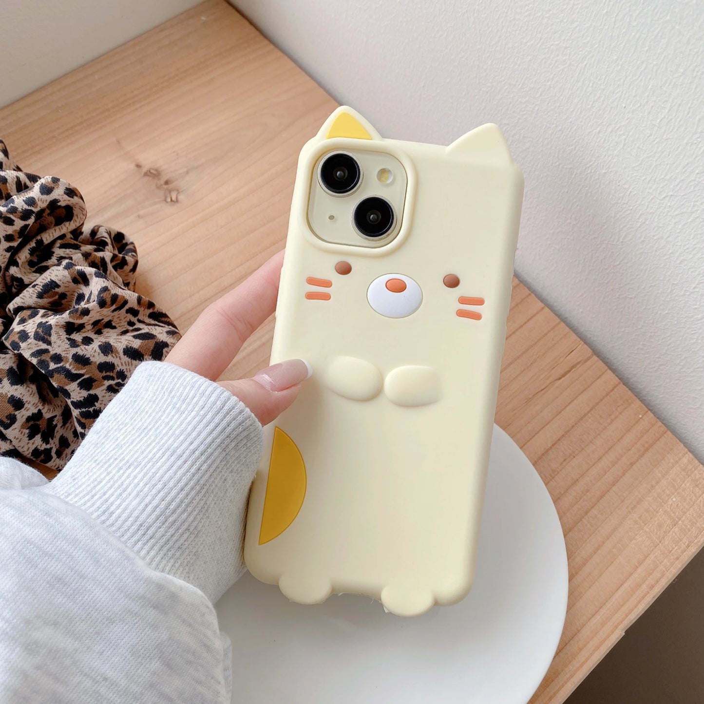 Kawaii Cartoon Sumikko Gurashi Cat Case Soft Silicone Cover For iPhone