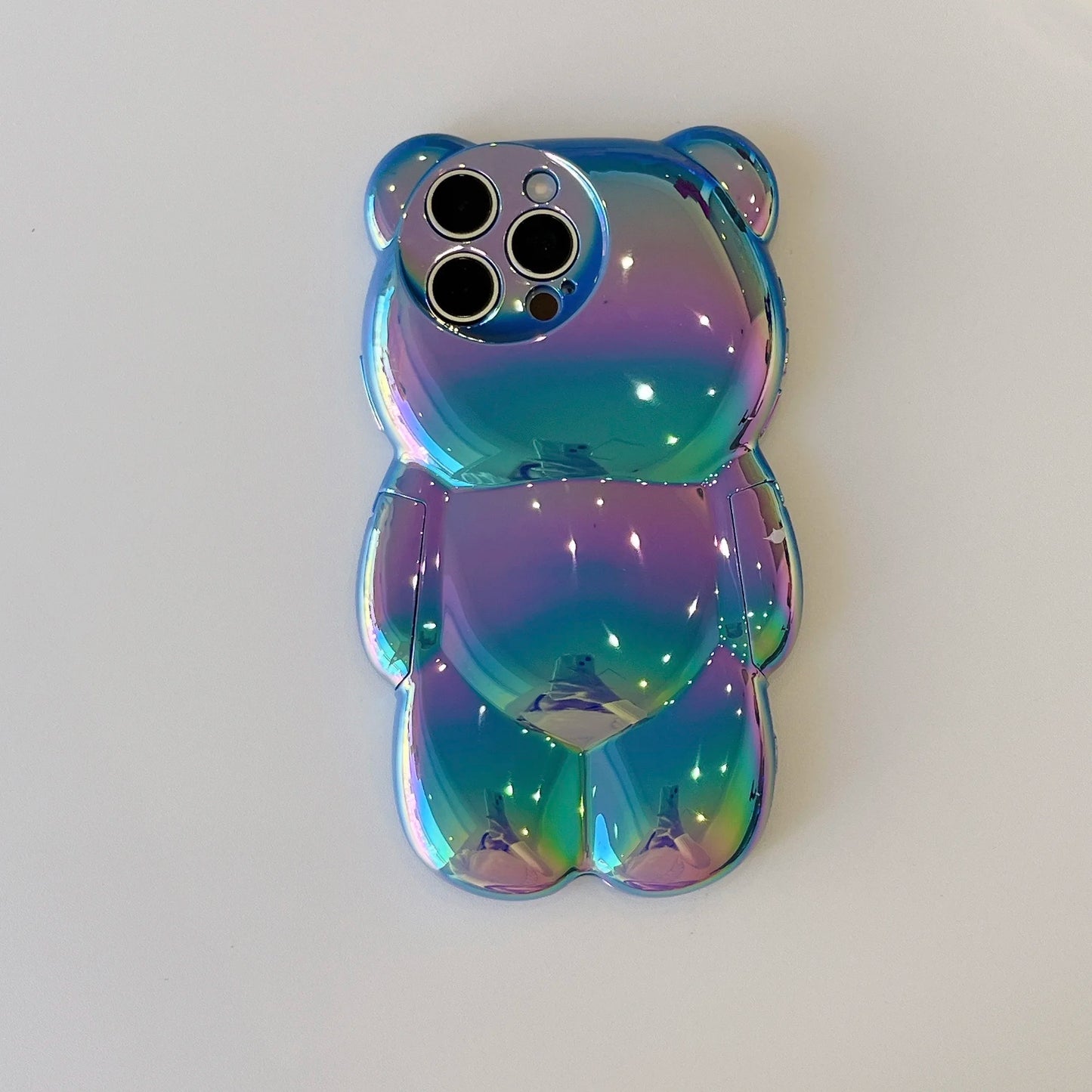 INS Cute 3D Gradient Electroplated Bear Phone Case Suitable For iPhone