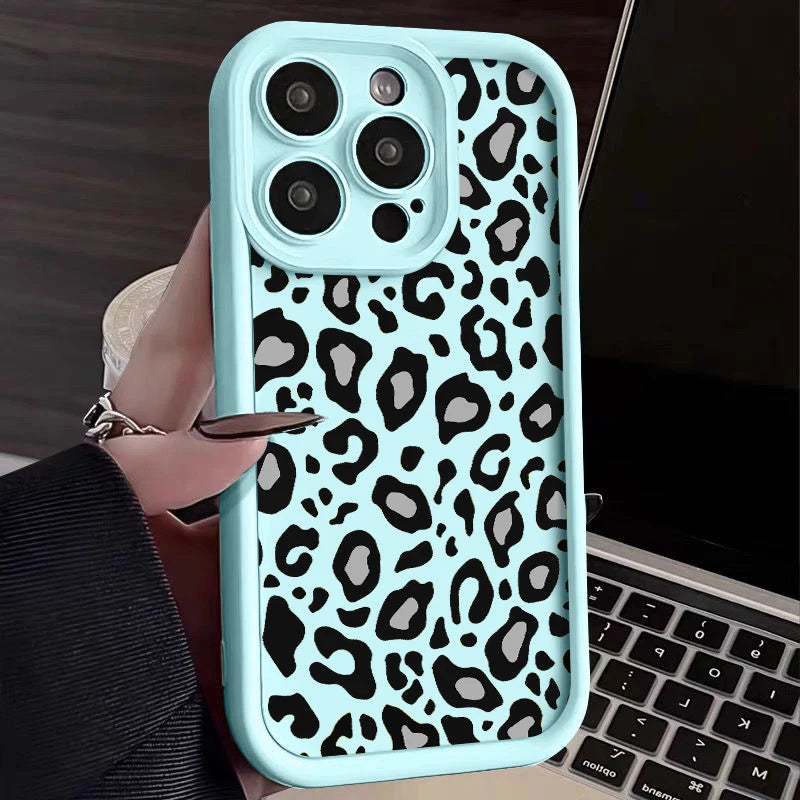Leopard Patterned Case For iPhone Shockproof Bumper Phone Cover Coque