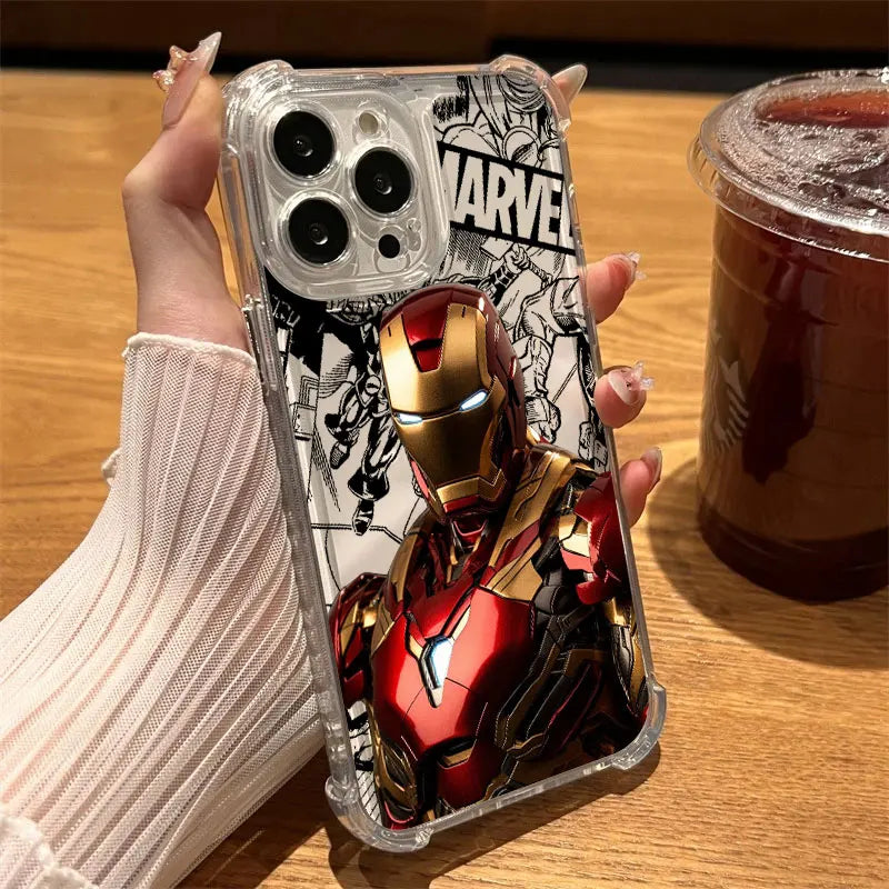 Marvel Hero Iron Man Clear Case For iPhone Shockproof Phone Cover