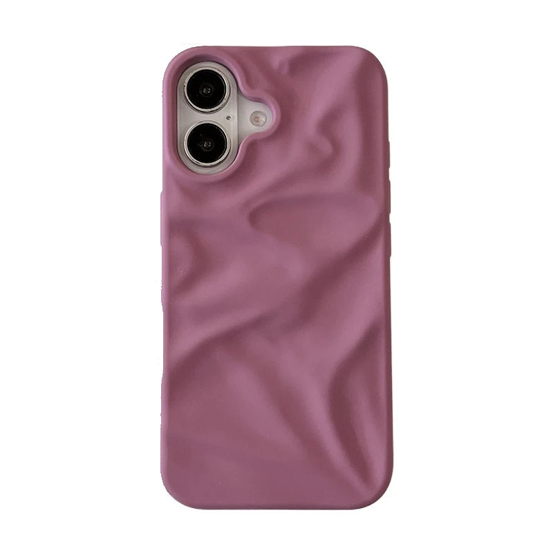 Matte Candy Color Folding Wrinkled Texture Phone Case