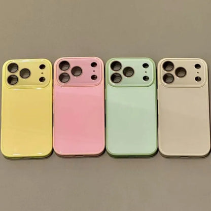Luxury Candy Color Tempered Glass Camera Protection Case For iPhone Shockproof Bumper Hard Back Cover