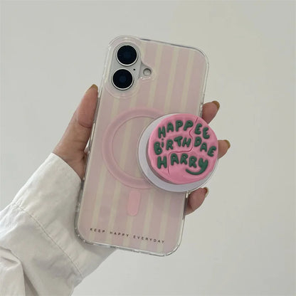 Simple Pink Stripes Magnetic Phone Case