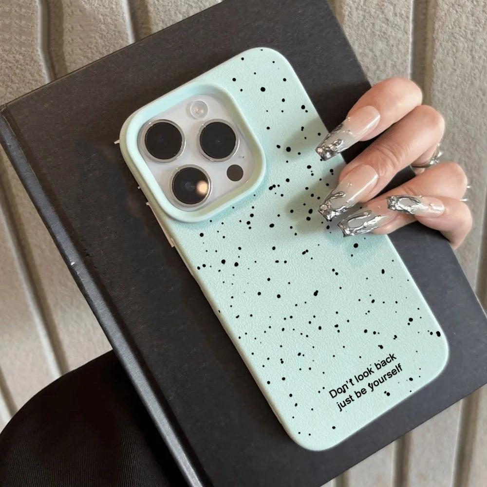 INS Polka Dot Phone Case For iPhone Candy Color Lichee Pattern Silicone Cover