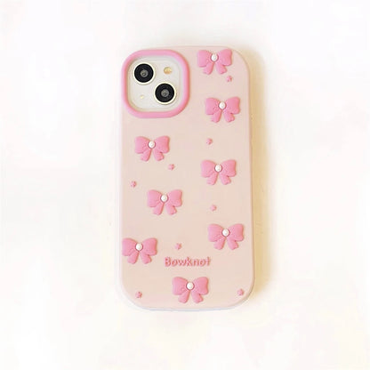 Pink Bowknot Stand Holder Phone Case