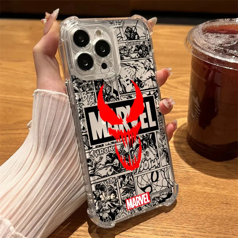 Marvel Spiderman Ironman Avengers Clear Case For iPhone