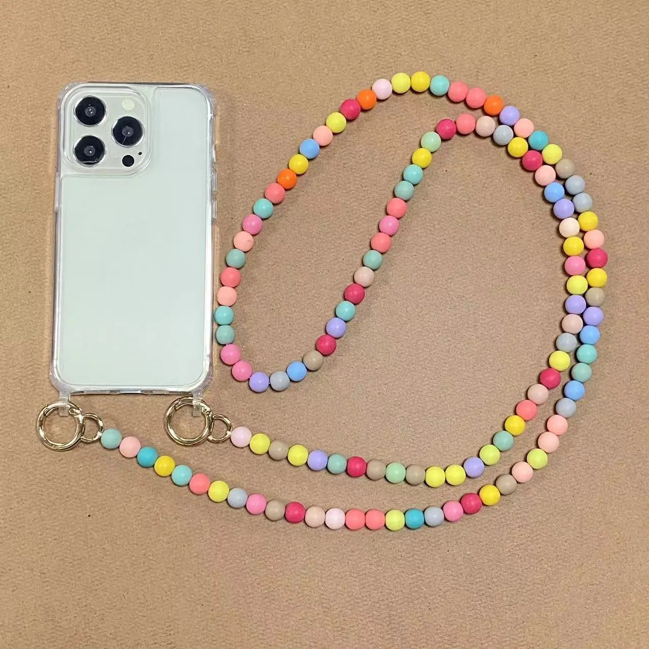 Luxury Pearl Chain Crossbody Strap Shockproof Acrylic Lanyard Phone Case For iPhone