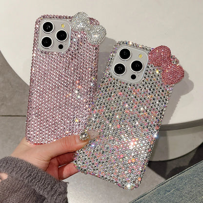 3D Glitter Bowknot Diamond Crystal Phone Case For iPhone Shockproof Bling Cover Case